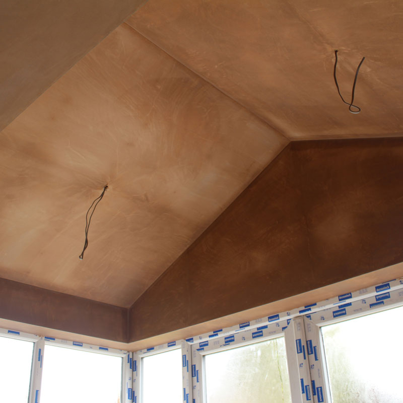 Plasterboard and skimmed vaulted ceiling